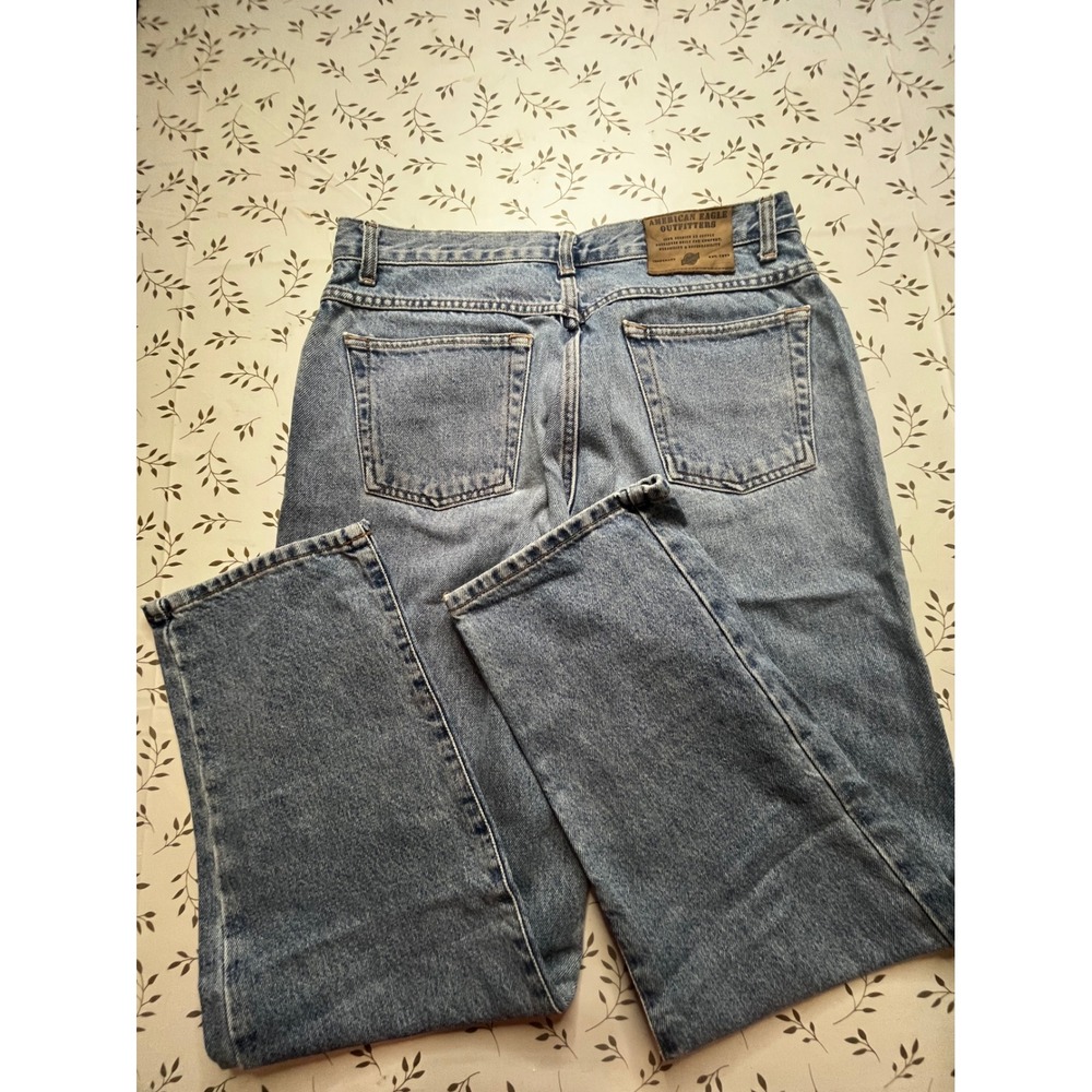 VTG 90s American Eagle Outfitters Dungarees Light Wash Button Fly Jeans 8 30x28